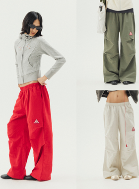 Thingness “防泼水尼龙”彩色户外休闲速干宽松阔腿长裤