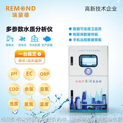 瑞蒙德在线多参数二次仪表 ORP溶解氧 电导率余氯浊度PH RS485