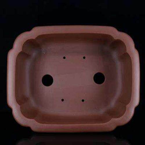 大号中号精品宜兴原矿老紫泥名家尹恒兵抽角矮长方紫砂盆景盆.