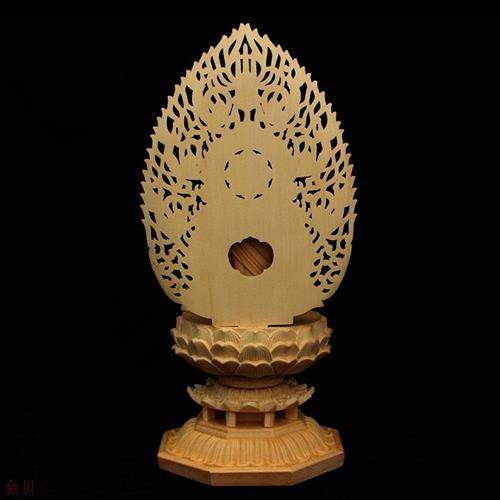 中式桧木木雕雕刻家居佛堂供奉坐莲花台大日如来佛像手工艺品摆件