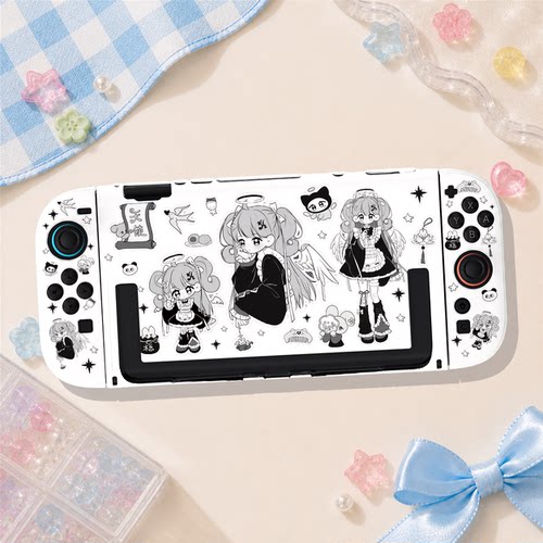 任天堂Switch2保护壳OLED硬壳分体底座全包防摔可爱小天使y3k亚