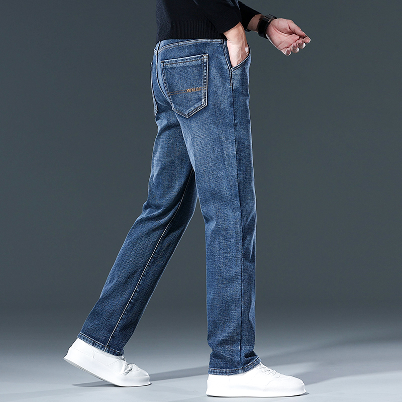 牛仔裤男士秋冬季加厚耐磨弹力
