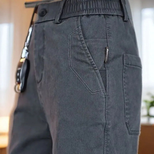 工作服男裤子耐磨工人工地干活穿的工装冬季加绒劳保休闲上班弹力