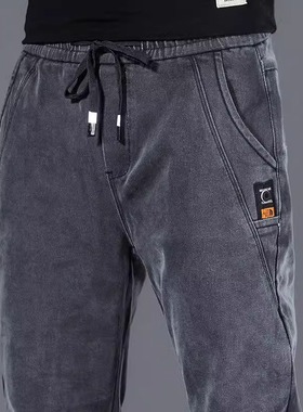 牛仔工作裤男耐磨宽松休闲干活上班穿的劳保裤春秋冬季工作服裤子