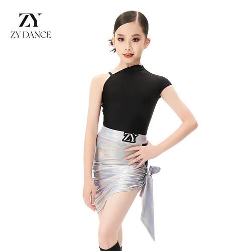 ZY dance夏季新款少儿拉丁舞服女童表演练习服专业包臀网红儿童舞