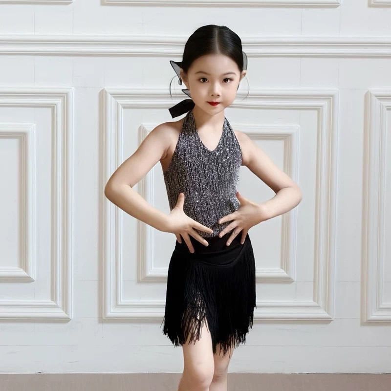 拉丁舞服女童2026新款高级感少儿童练功服超好看舞蹈服装夏季日常