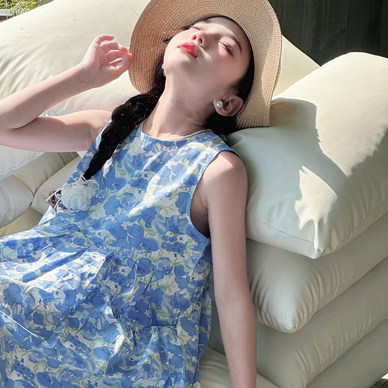 女童田园风连衣裙流行潮酷新品夏款超好看夏新高端穿搭女孩服饰