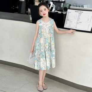 2025甜美ins风女生休闲夏季 女童连衣裙纱裙小众潮款 舒服韩范网红