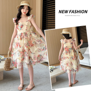 ins风生日时髦网红舒服潮服洋气甜酷碎花裙 公主连衣裙儿童时尚