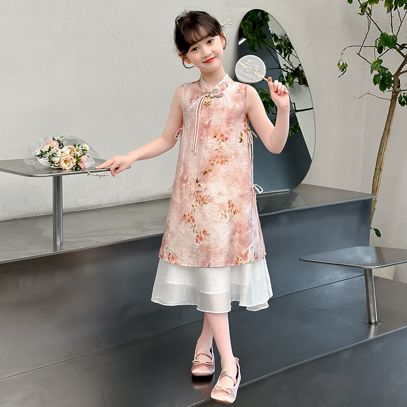 女童碎花裙连衣裙夏夏款穿搭潮服潮宝精致女孩网红夏潮小翠花洋气