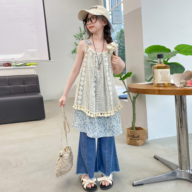 女童森系连衣裙夏小清新休闲碎花裙韩系夏天潮宝甜美服装流行服饰
