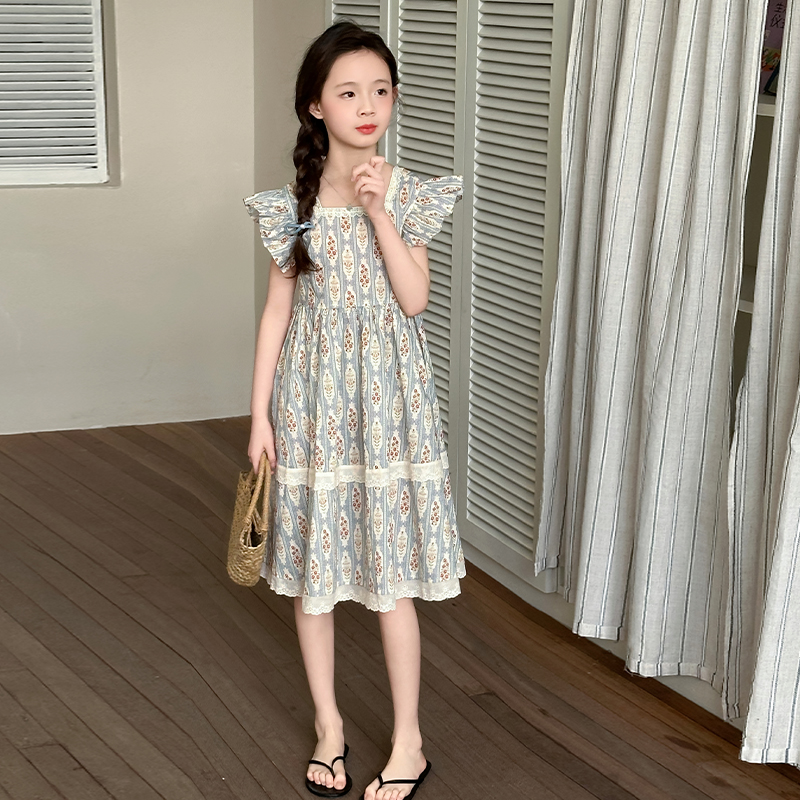 女生夏季裙子连衣裙女孩潮宝酷风简约韩范童装生日韩版儿童精致