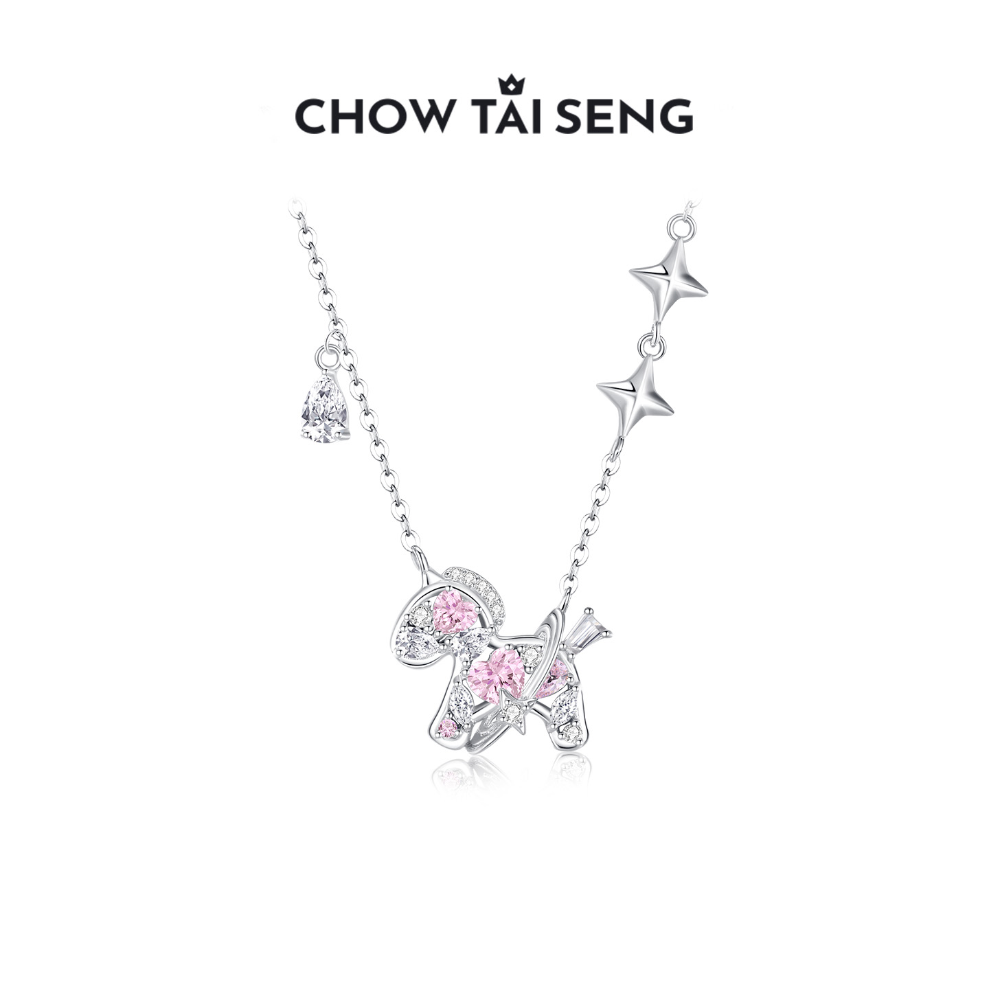 【新品】周大生小马纯银项链女高级生肖马简约吊坠生日礼物送女友