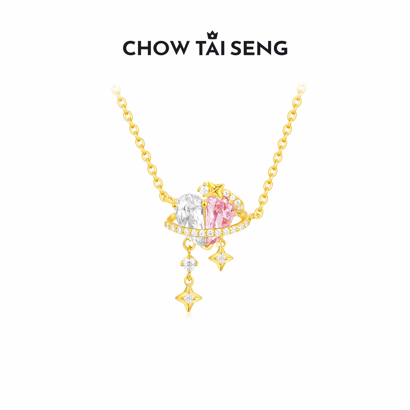 周大生恋语恒星项链纯S925银吊坠锁骨链高级感送女友生日礼物