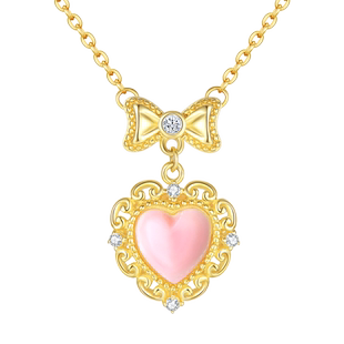 周大生多巴胺爱心项链在逃公主耳钉套装小众设计生日礼物送女友