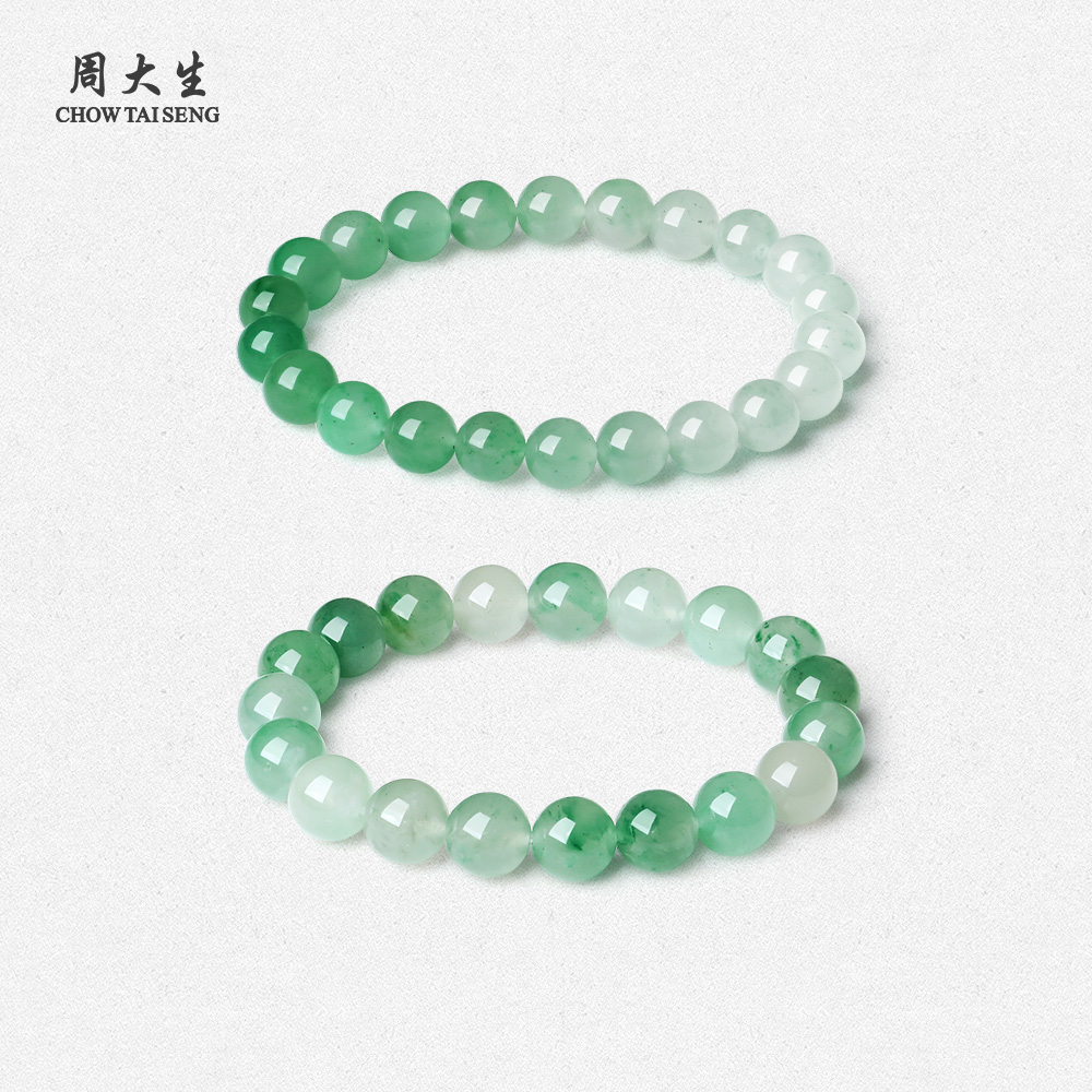 周大生非洲翠手串生日礼物女生