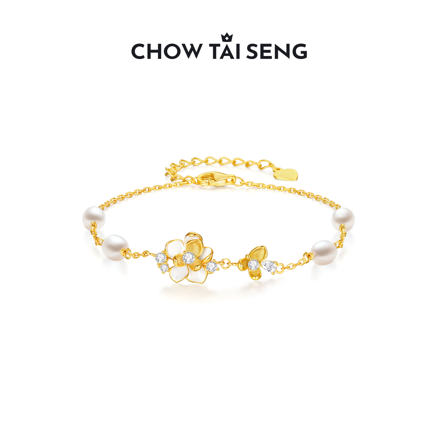 生日礼物周大生茉莉花珍珠手链