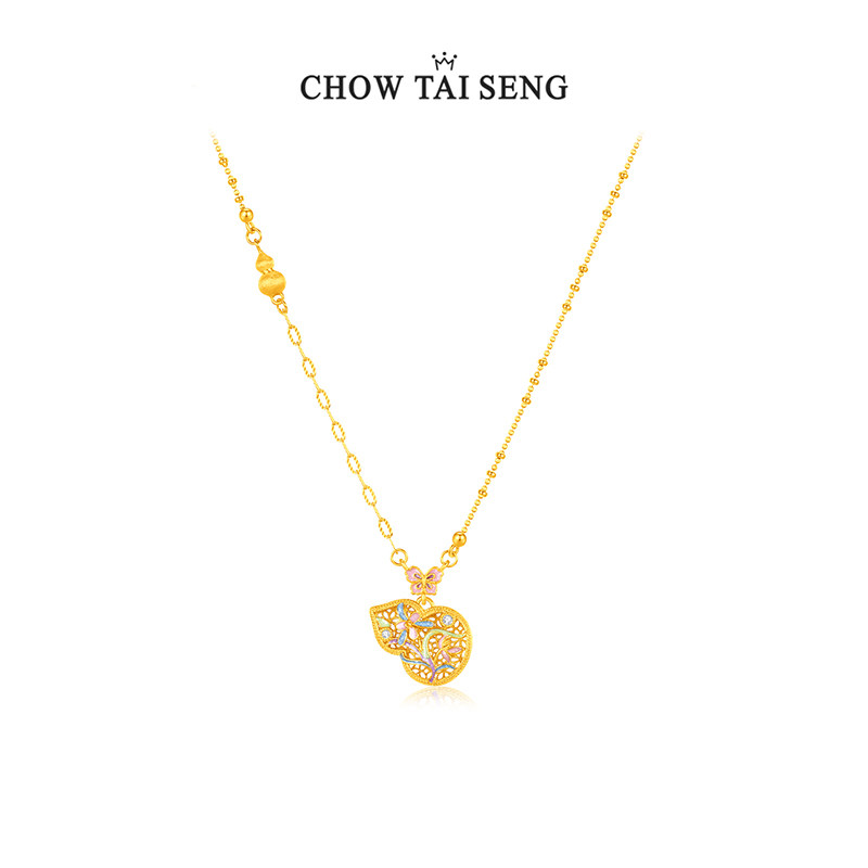 周大生葫芦项链女银新中式配饰锁骨链本命年高级感生日礼物送女友