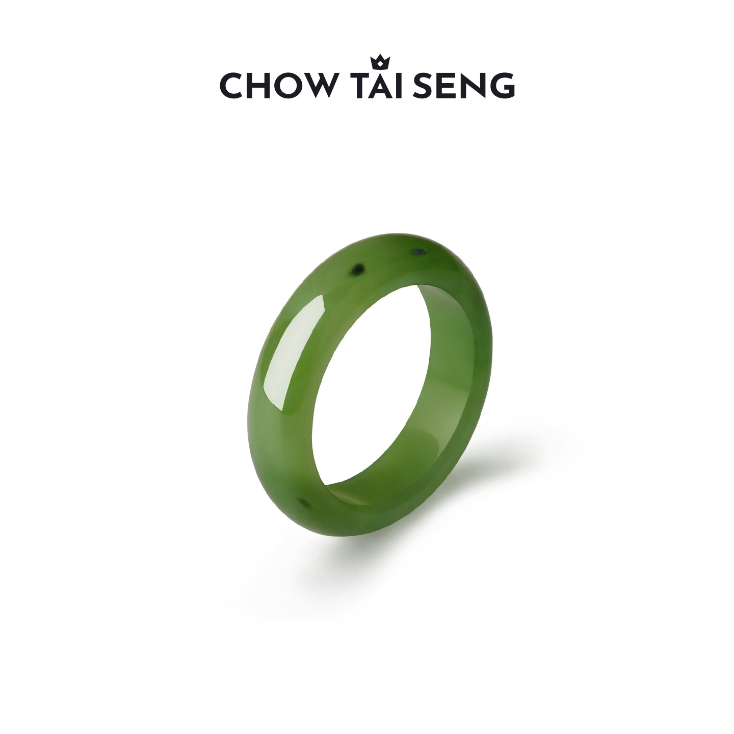 周大生和田碧玉戒指女生青玉玉石平安指环食指戒母亲节礼物送妈妈