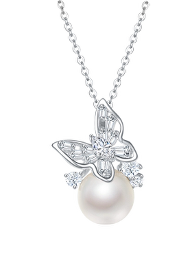 【生日礼物】周大生蝴蝶珍珠项链