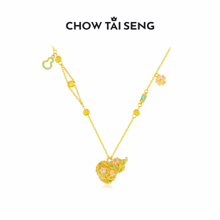 周大生福禄桃华葫芦项链纯银2025新款国风高级感锁骨链生日礼物女