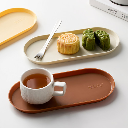 米立风物硅胶餐盘椭圆简约甜品盘