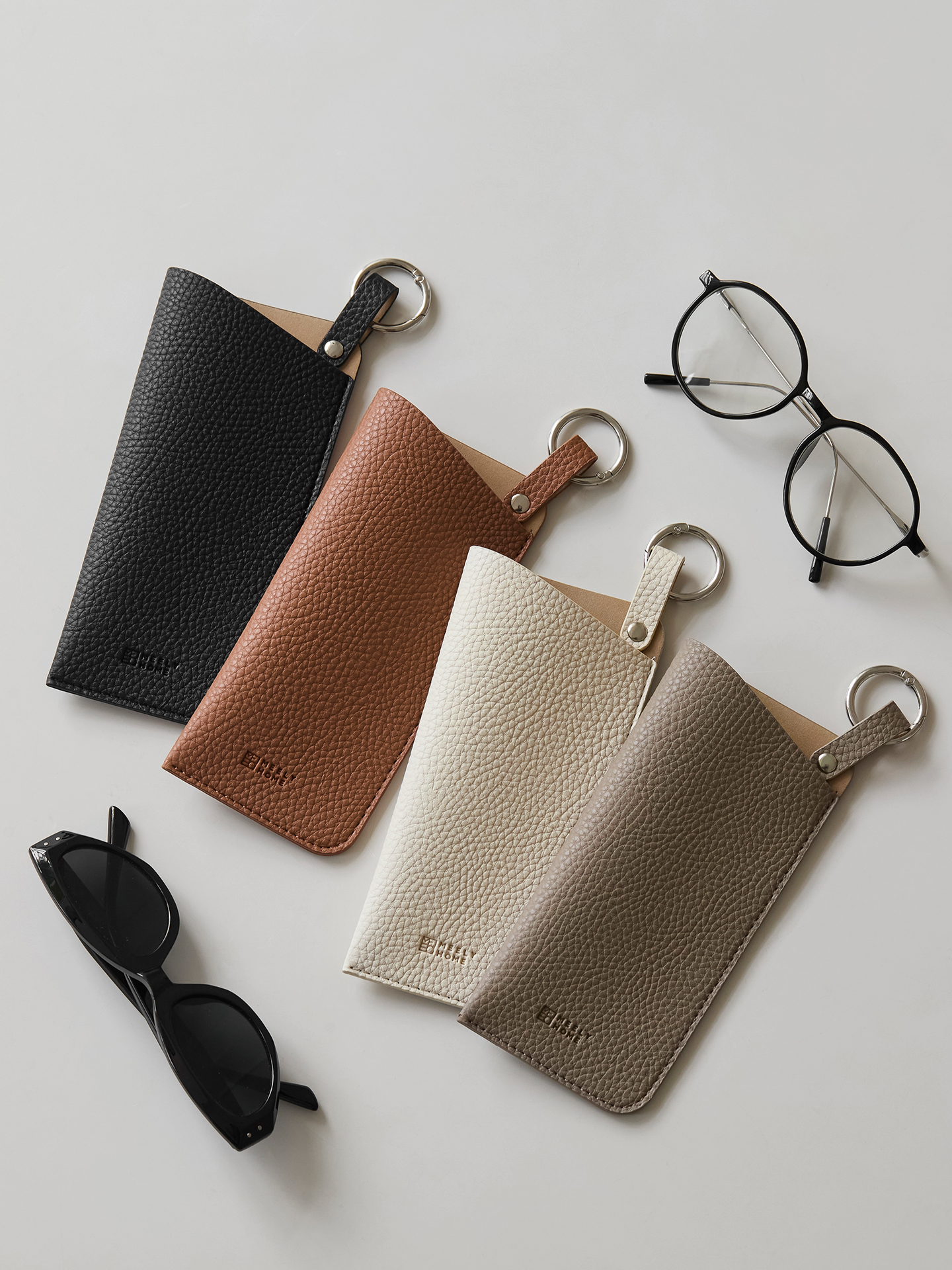 米立风物便携眼镜收纳包皮革眼镜袋防压太阳镜保护套女士墨镜挂包