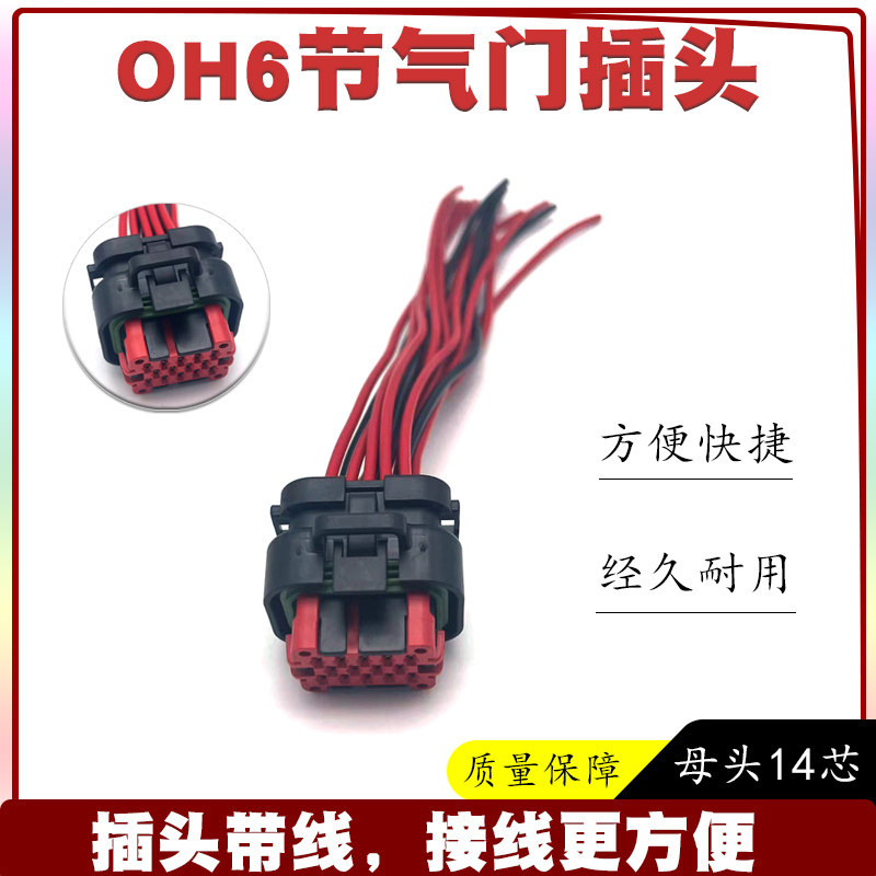 厂家直销插头线束 OH6节气门插头线束 十四芯母头带线插头线束
