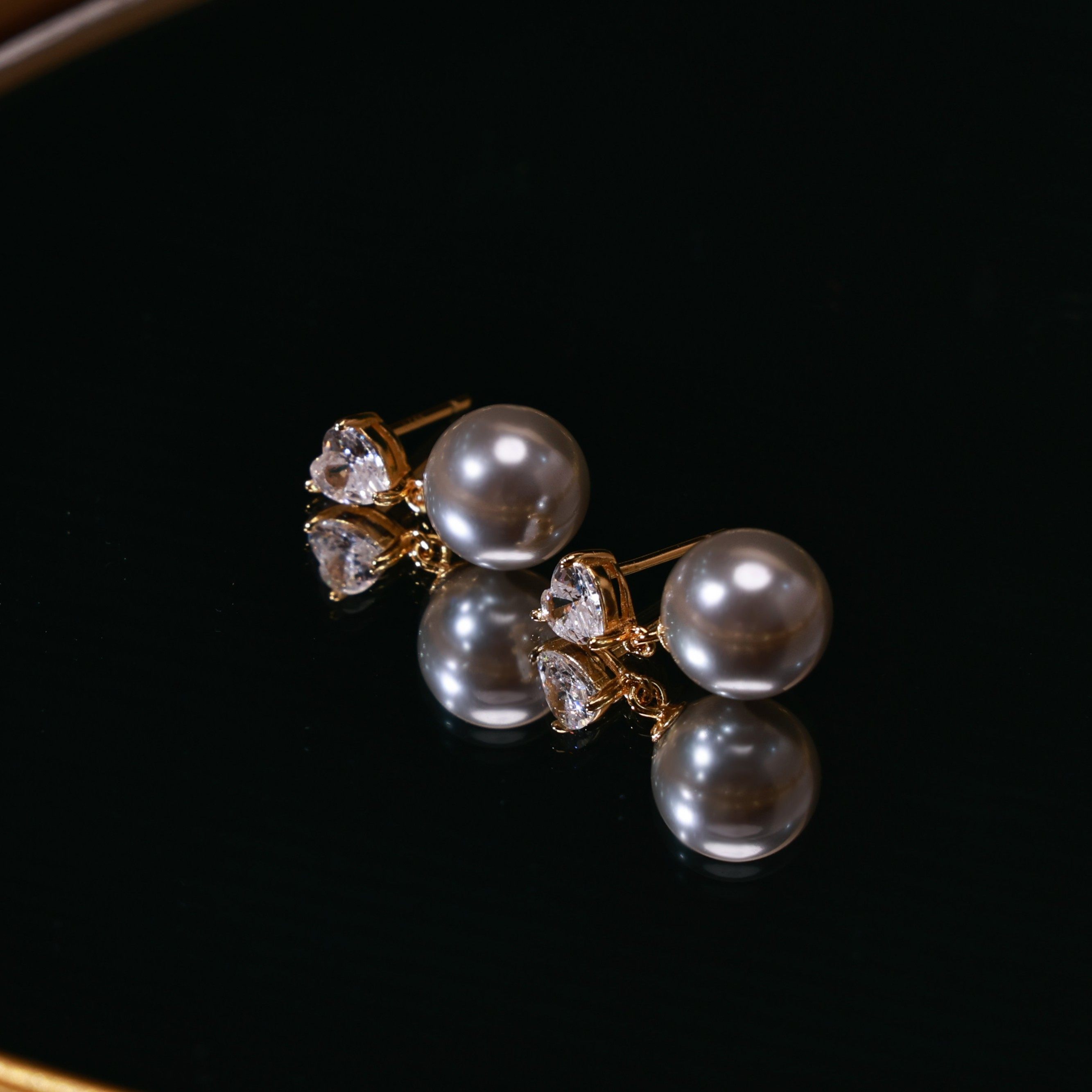 爱心锆石珠珠耳钉纯银女高级设计感耳饰甜美,饰品/流行首饰/时尚饰品新,银饰耳饰,淘宝优惠券,粉丝福利购,淘宝优惠卷