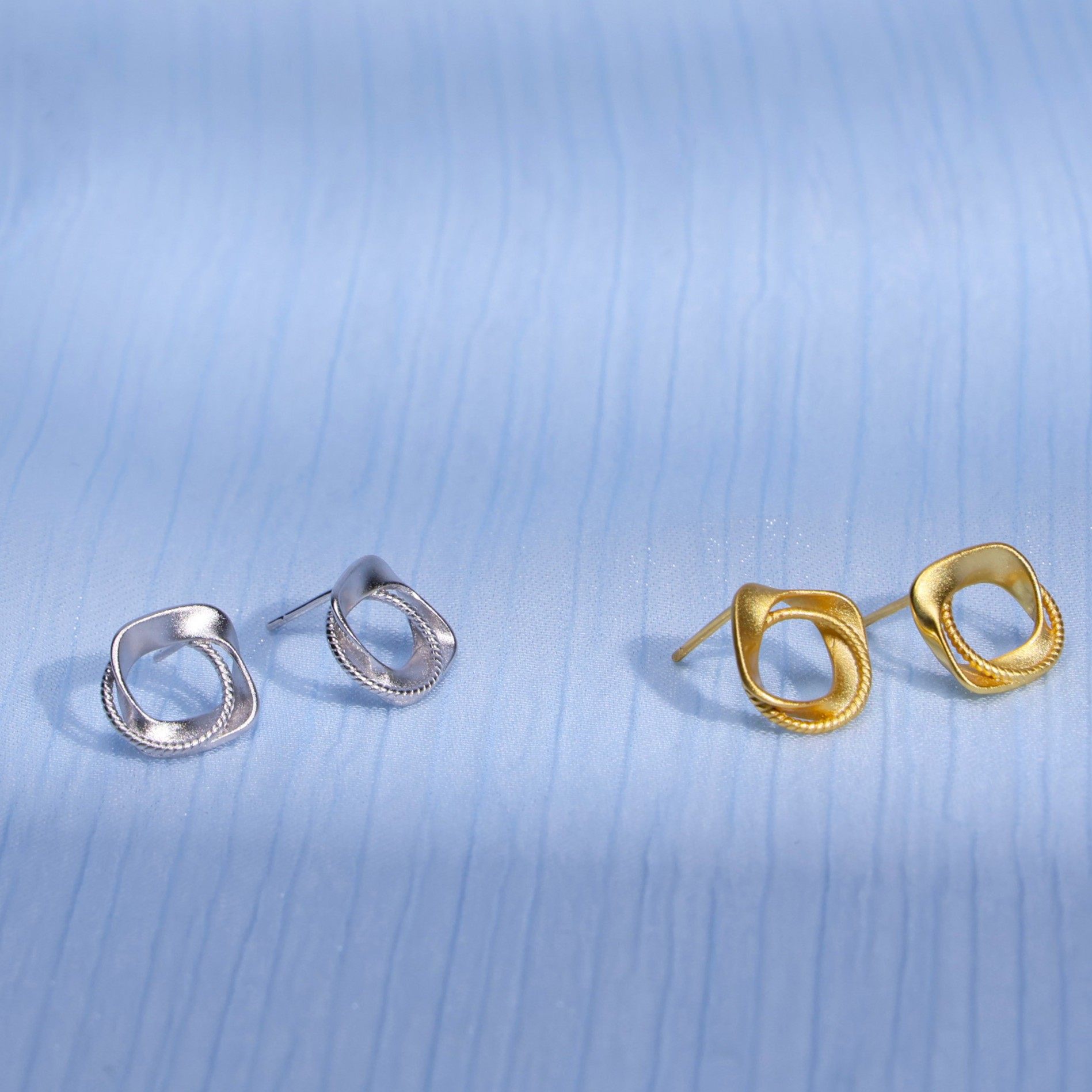 缠绕纯银耳钉美拉德风复古气质耳饰简约精致小巧,饰品/流行首饰/时尚饰品新,银饰耳饰,淘宝优惠券,粉丝福利购,淘宝优惠卷