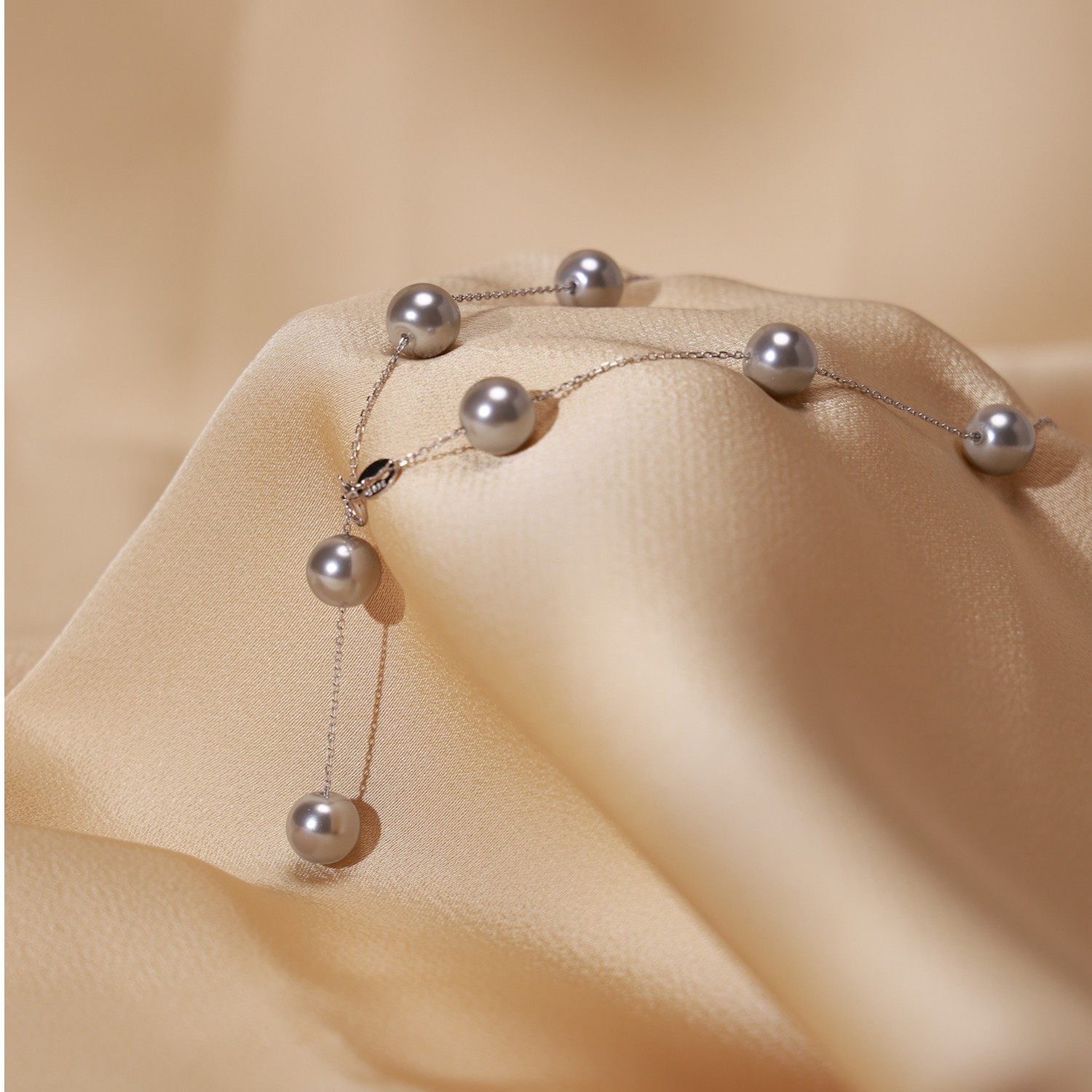 真多麻灰满天心锁骨链可调节轻奢灰色强光珠颈链,饰品/流行首饰/时尚饰品新,银饰项链,淘宝优惠券,粉丝福利购,淘宝优惠卷