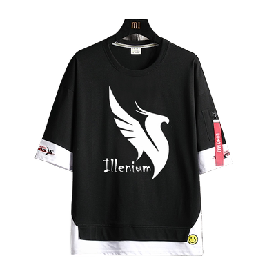 凤凰之子纯棉短袖ILLENIUM电音EDM周边飘带T恤男女宽松半袖衣服潮
