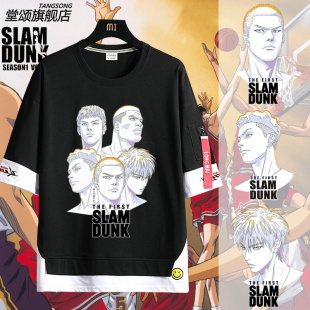 灌篮高手动漫联名T恤樱木花道流川枫三井寿情侣装 潮衣服 纯棉短袖
