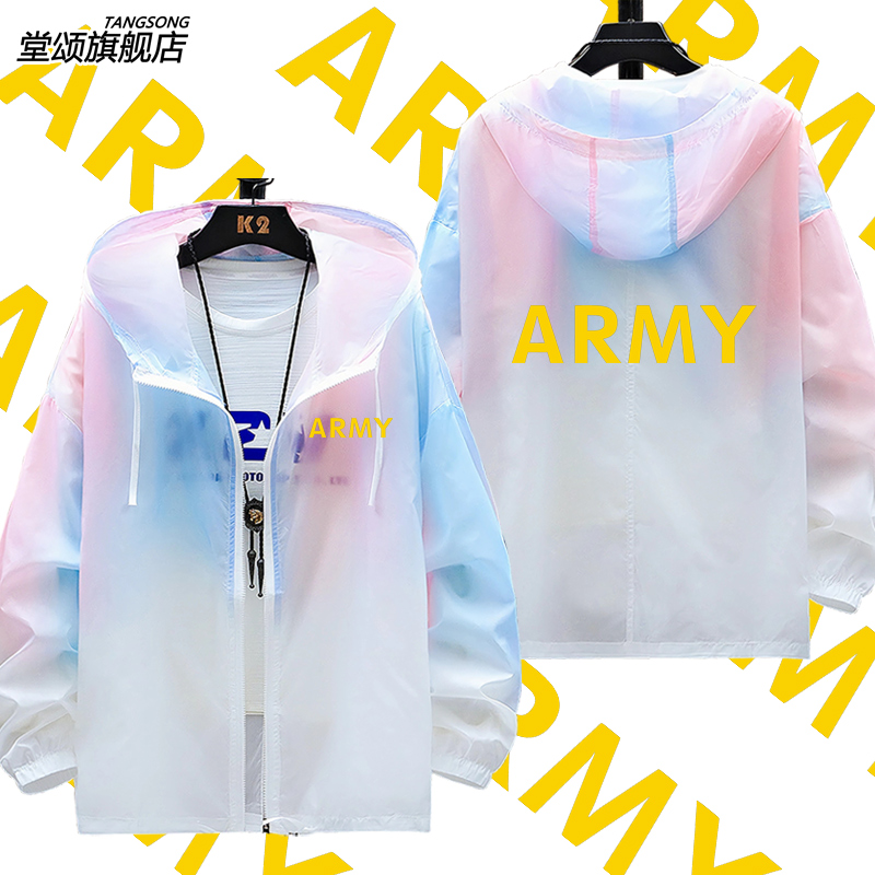 美军USARMY印花t恤陆军防晒服