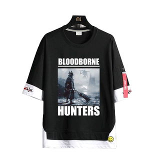 血源诅咒老猎人PS4黑暗恶魔之魂游戏短袖T恤衫男女休闲纯棉衣服