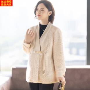 新中式妈妈冬装外套2025新款洋气质时尚水貂绒冬天上衣服中老年女