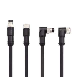 M8直头3芯4芯公母头单端连接器PVC高柔线揽对插式传感器接头