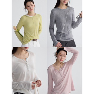 【奢感天丝羊毛2.0早春B入】通勤长袖t恤春内搭上衣S2081F