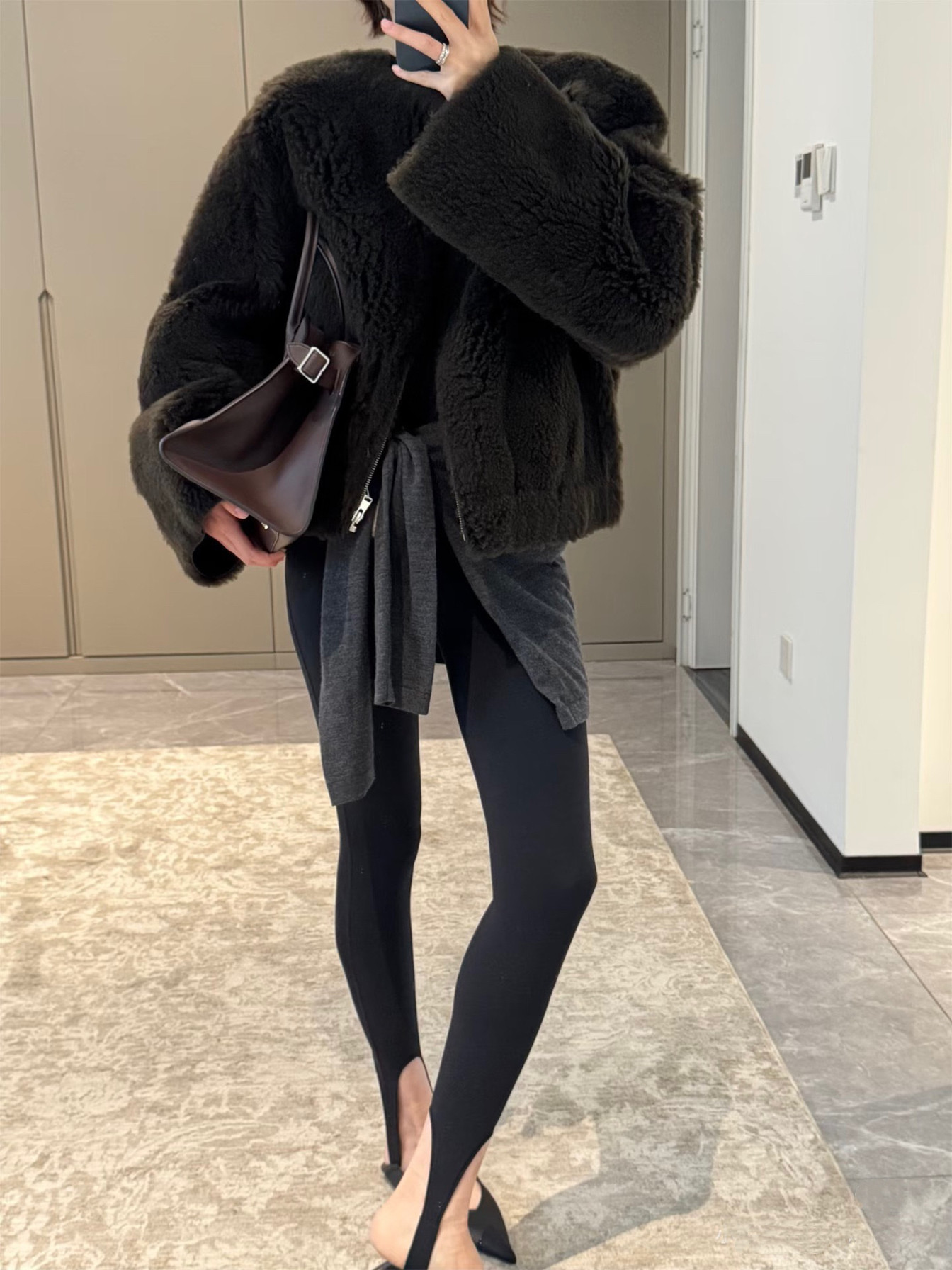 ANNA春季新款高腰收腹提臀踩脚裤女外穿显瘦打底裤瑜伽裤脚蹬裤潮图片