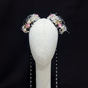 儿童少儿舞蹈民间舞春嬉胶州秧歌钱鼓舞发饰双丸子头发髻头饰