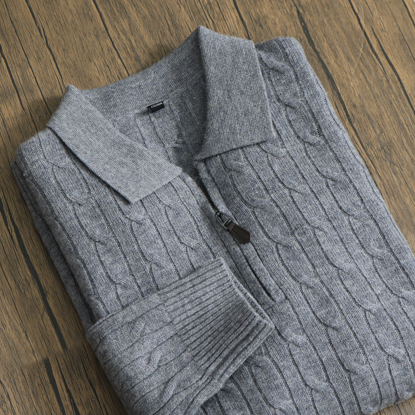 100%纯羊毛衫男翻领半拉链纯羊毛毛衣 保暖麻花Polo领针织衫冬季,男装,羊绒套衫,淘宝优惠券,粉丝福利购,淘宝优惠卷