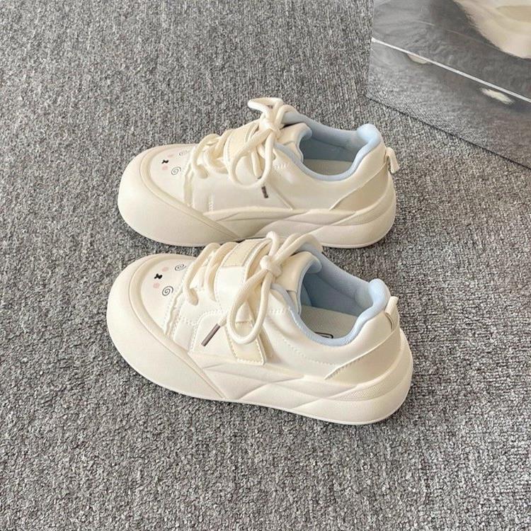 校园风韩系厚底小白鞋女款款225秋季小众不撞新款板鞋年面包0鞋潮