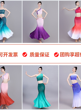 新款傣族舞蹈演出服装练功裙表演服傣族服装女舞裙孔雀舞艺考服装