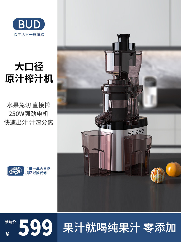 博的商用榨汁机汁渣分离家用大口径原汁机多功能慢磨炸蔬菜果汁机
