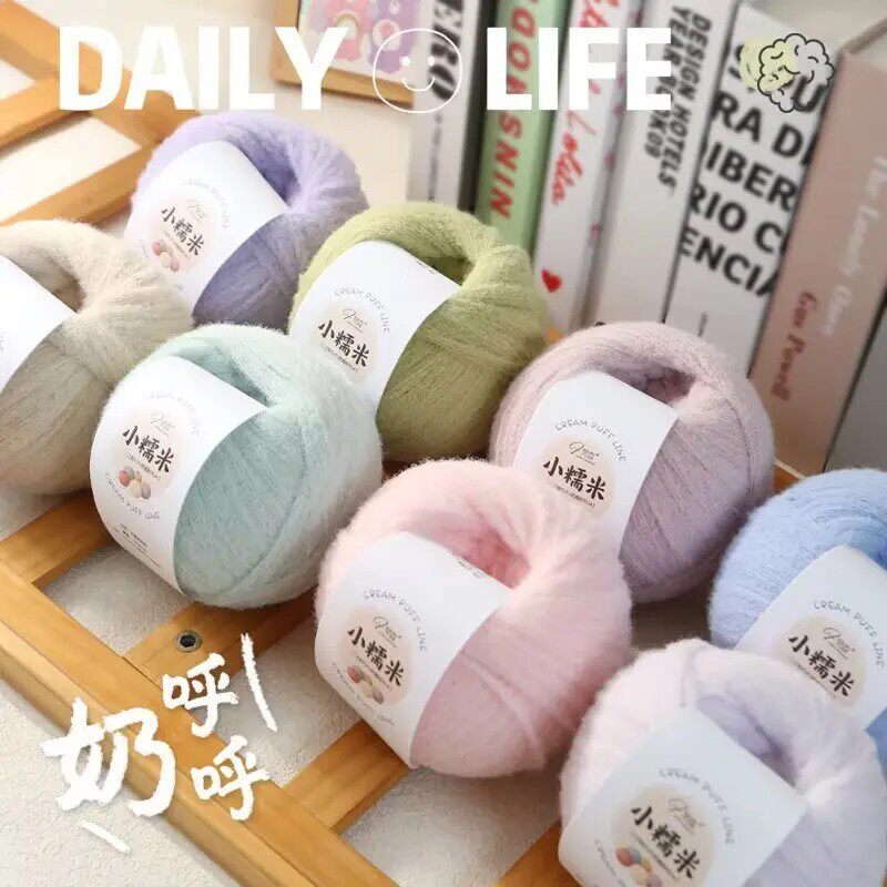 猫咪踏雪围巾材料包小糯米8股帽子手工编织钩针diy云朵棉棉线超软