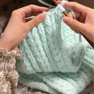 牛奶慕斯云朵棉棉线围巾手工diy材料包毛线送男友女生编织围脖