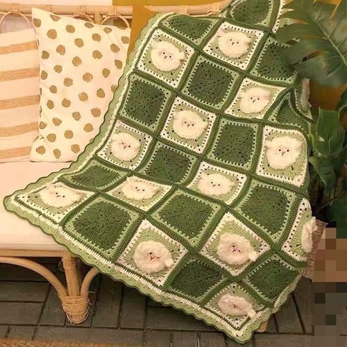 小羊毯子材料包手工diy编织可爱