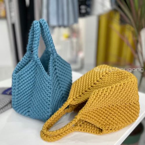 手工钩针编织diy菜篮子包素芯纱线手腕包包自制材料包送妈妈女友