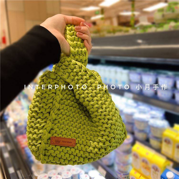 diy材料包送女友教程ns手工编织棒针日系手腕包布条线菜篮子包包,服饰配件/皮带/帽子/围巾,毛线,淘宝优惠券,粉丝福利购,淘宝优惠卷