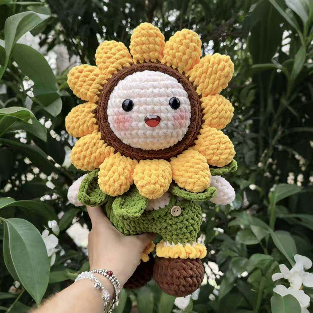 冰条大号向日葵娃毛线diy